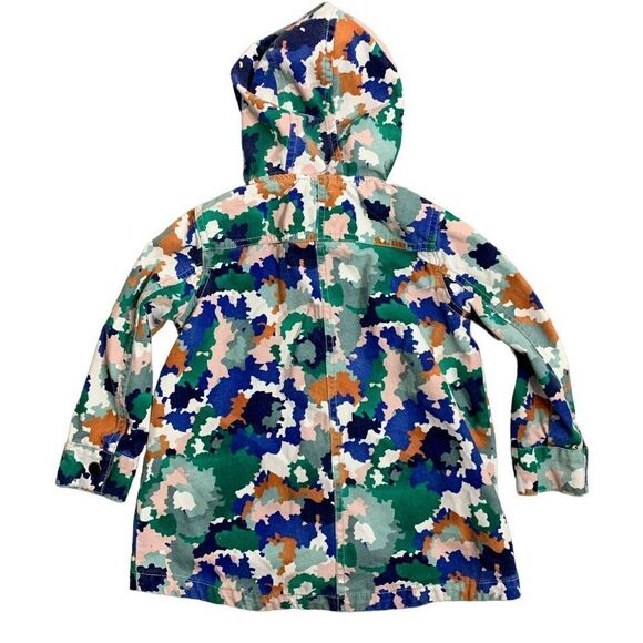 Gymboree Toddler Camo Hooded Jacket XS Multicolored Pockets Long Sleeve Zip Snap - Picture 4 of 6